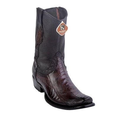 Men's King Exotic Genuine Ostrich Leg Boots Dubai Toe Handcrafted Faded Brown (479B0516) 1   - from alligatorwarehouse.com