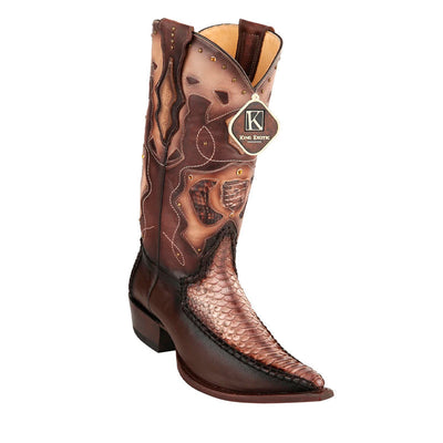 Men's King Exotic Boots Genuine Python 3x Toe Rustic Brown (495vf5785) 1   - from alligatorwarehouse.com