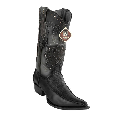 Men's King Exotic Genuine Sharkskin Boots 3x Toe Black (495v20905) 1   - from alligatorwarehouse.com
