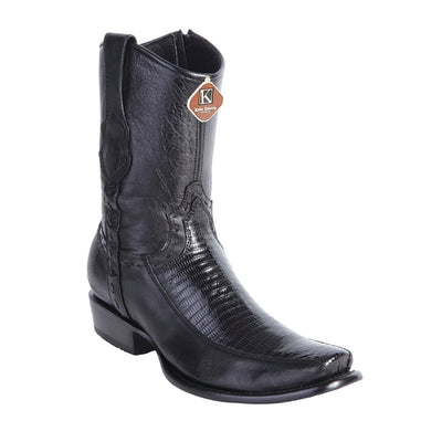 Men's King Exotic Lizard Boots With Inside Zipper Dubai Toe Handcrafted Black (479BF0705) 1   - from alligatorwarehouse.com