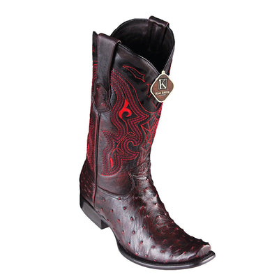 Men's King Exotic Ostrich Boots Dubai Toe Handcrafted Black Cherry (4790318) 1   - from alligatorwarehouse.com