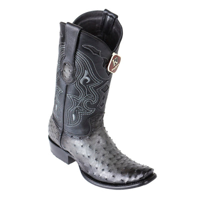 Men's King Exotic Ostrich Boots Dubai Toe Handcrafted Faded Gray  (4790338) 1   - from alligatorwarehouse.com