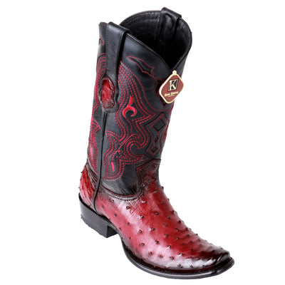 Men's King Exotic Ostrich Boots Dubai Toe Handcrafted  Faded Burgundy (4790343) 1   - from alligatorwarehouse.com