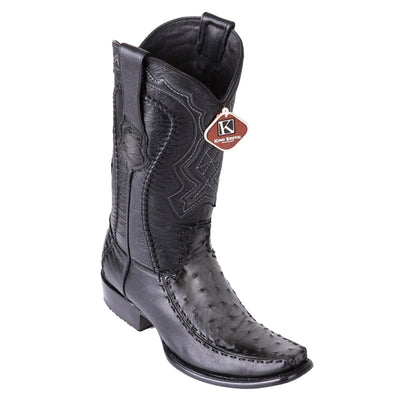 Men's King Exotic Ostrich Boots With Deer Dubai Toe Handcrafted Faded Gray 2 (479F0338) 1   - from alligatorwarehouse.com