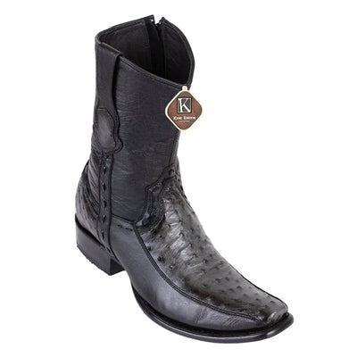 Men's King Exotic Ostrich Boots With Deer Dubai Toe Handcrafted Faded Gray (479BF0338) 1   - from alligatorwarehouse.com