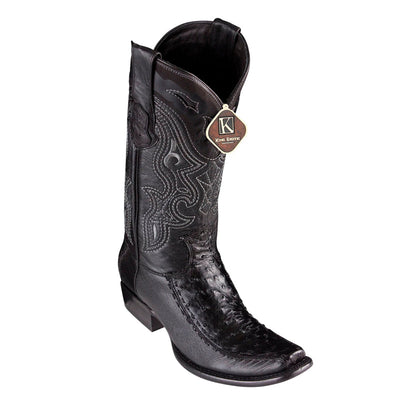 Men's King Exotic Ostrich Boots With Deer Dubai Toe Handcrafted Black (479F0305) 1   - from alligatorwarehouse.com