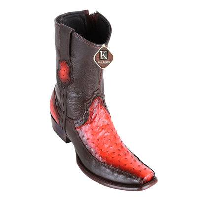 Men's King Exotic Ostrich Boots With Deer Dubai Toe Handcrafted Faded Cognac (479BF0357) 1   - from alligatorwarehouse.com