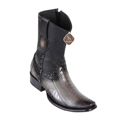 Men's King Exotic Ostrich Leg Boots Dubai Toe Handcrafted  Faded Gray (479B0538) 1   - from alligatorwarehouse.com