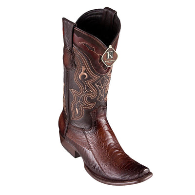 Men's King Exotic Ostrich Leg Boots Dubai Toe Handcrafted  Faded Brown (4790507) 1   - from alligatorwarehouse.com