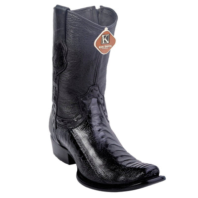 Men's King Exotic Ostrich Leg Boots Dubai Toe Handcrafted Black (479B0505) 1   - from alligatorwarehouse.com