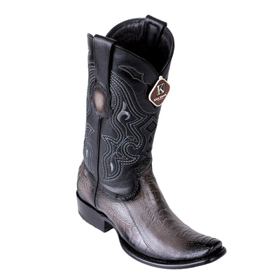 Men's King Exotic Ostrich Leg Boots Dubai Toe Handcrafted Faded Gray (4790538) 1   - from alligatorwarehouse.com