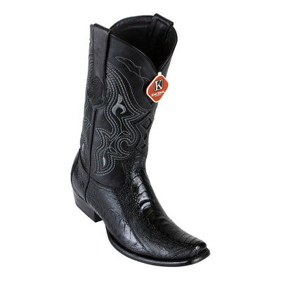 Men's King Exotic Ostrich Leg Boots Dubai Toe Handcrafted Black (4790505) 1   - from alligatorwarehouse.com