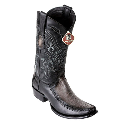Men's King Exotic Ostrich Leg Boots With Deer Dubai Toe Handcrafted Faded Gray (479F0538) 1   - from alligatorwarehouse.com