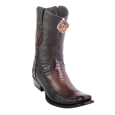 Men's King Exotic Ostrich Leg Boots With Deer Dubai Toe Handcrafted Faded Brown (479BF0516) 1   - from alligatorwarehouse.com