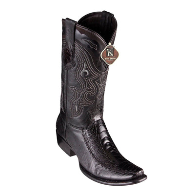 Men's King Exotic Ostrich Leg Boots With Deer Dubai Toe Handcrafted Black (479F0505) 1   - from alligatorwarehouse.com