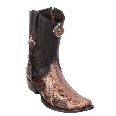 Men's King Exotic Python Boots Dubai Toe Handcrafted Rustic Brown  (479B5785) 1   - from alligatorwarehouse.com