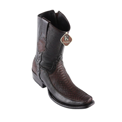 Men's King Exotic Python Boots Dubai Toe Handcrafted Brown Suede (479BN5707) 1   - from alligatorwarehouse.com