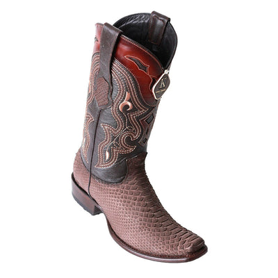 Men's King Exotic Python Boots Dubai Toe Handcrafted Brown Suede Finish (479N5707) 1   - from alligatorwarehouse.com