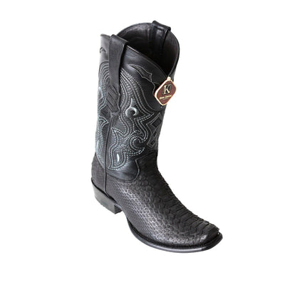 Men's King Exotic Python Boots Dubai Toe Handcrafted Black Suede Finish (479N5705) 1   - from alligatorwarehouse.com