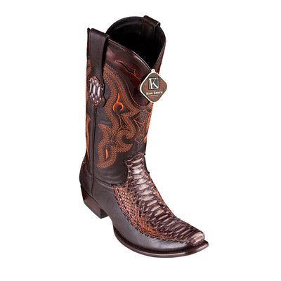 Men's King Exotic Python Boots Dubai Toe Handcrafted Rustic Cognac (4795788) 1   - from alligatorwarehouse.com