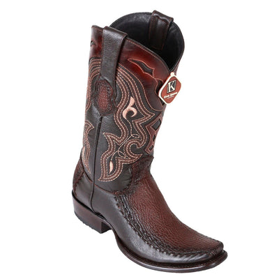Men's King Exotic Sharkskin Boots With Deer Dubai Toe Handcrafted Faded Brown (479F0916) 1   - from alligatorwarehouse.com