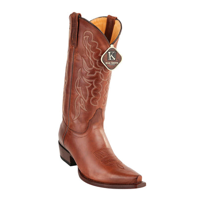 Men's King Exotic Snip Toe Pull Up Leather Boots Handmade Brown  (4943807-1) 1   - from alligatorwarehouse.com