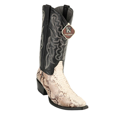 Men's King Exotic Snip Toe Python Snakeskin Boots Handmade Natural (4945749) 1   - from alligatorwarehouse.com
