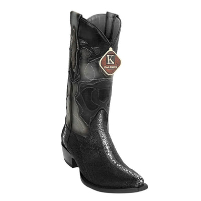 Men's King Exotic Stingray Boots 3x Toe Handcrafted Black (495v21105) 1   - from alligatorwarehouse.com