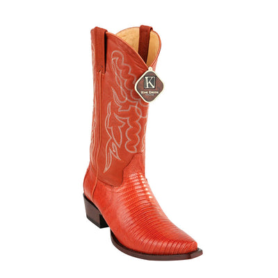 Men's King Exotic Snip Toe Teju Lizard Boots Handcrafted Cognac (4940703) 1   - from alligatorwarehouse.com