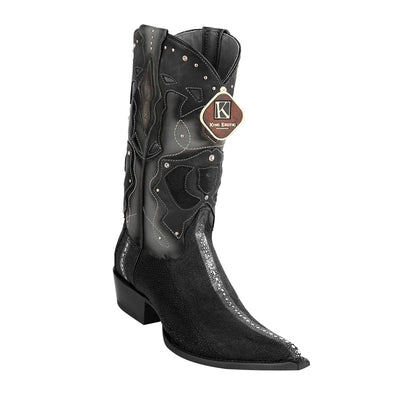 Men's King Exotic Stingray Boots 3x Toe Handcrafted Black  (495v1105) 1   - from alligatorwarehouse.com