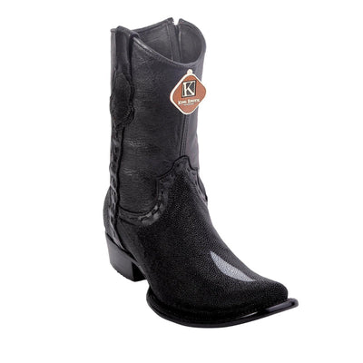 Men's King Exotic Stingray Boots Single Stone Dubai Toe Handmade Black (479B1205) 1   - from alligatorwarehouse.com