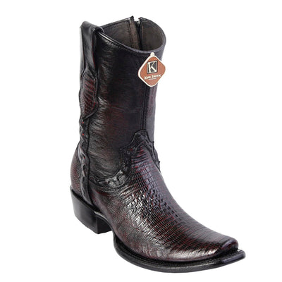 Men's King Exotic Teju Lizard Boots Dubai Toe Handcrafted Black Cherry (479B0718) 1   - from alligatorwarehouse.com