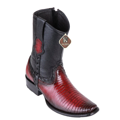 Men's King Exotic Teju Lizard Boots Dubai Toe Handcrafted   Faded Burgundy (479B0743) 1   - from alligatorwarehouse.com