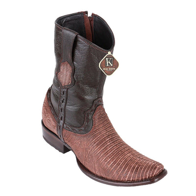 Men's King Exotic Teju Lizard Boots Dubai Toe Handcrafted Sanded Brown (479B0735) 1   - from alligatorwarehouse.com