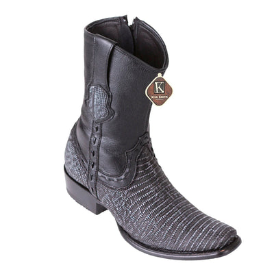 Men's King Exotic Teju Lizard Boots Dubai Toe Handcrafted Sanded Black (479B0774) 1   - from alligatorwarehouse.com
