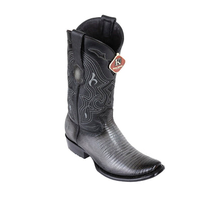 Men's King Exotic Teju Lizard Boots Dubai Toe Handcrafted  Faded Black (4790738) 1   - from alligatorwarehouse.com