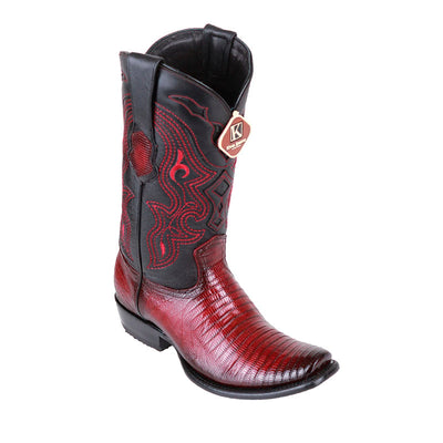 Men's King Exotic Teju Lizard Boots Dubai Toe Handcrafted Faded Burgundy (4790743) 1   - from alligatorwarehouse.com