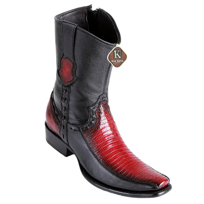 Men's King Exotic Teju Lizard Boots With Deer Dubai Toe Handcrafted  Faded Burgundy (479BF0743) 1   - from alligatorwarehouse.com