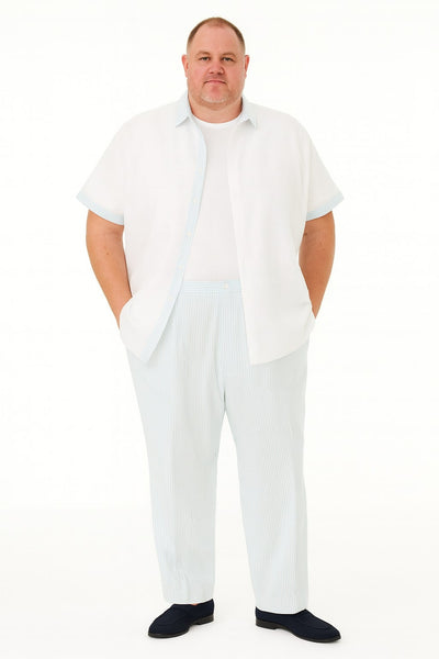 Men’s Sky Blue Two-Piece Short Sleeve Shirt and Pants Set – Casual Summer Outfit 5   - from alligatorwarehouse.com