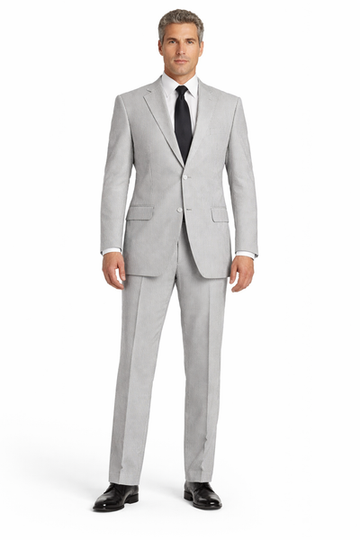 Men's 2 Button Modern Fit Seersucker Suit in Black