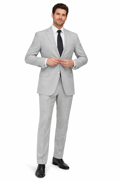 Men's 2 Button Modern Fit Seersucker Suit in Black