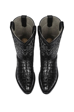 Men's Black Lizard Print Cowboy Boots