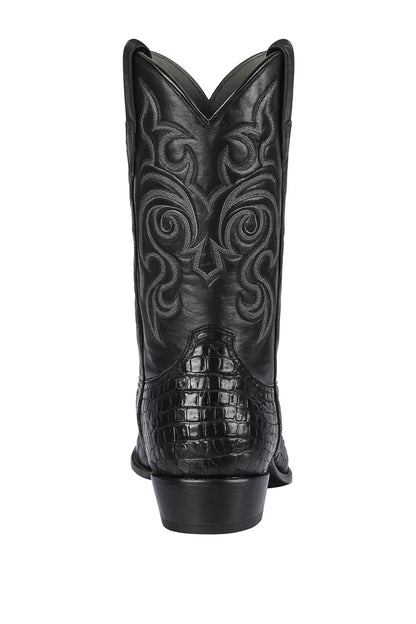 Men's Black Lizard Print Cowboy Boots