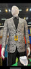 Men’s Black and Silver Paisley Tuxedo Jacket – Slim Fit Dinner Blazer with Matching Bow Tie with Black Pants 2   - from alligatorwarehouse.com