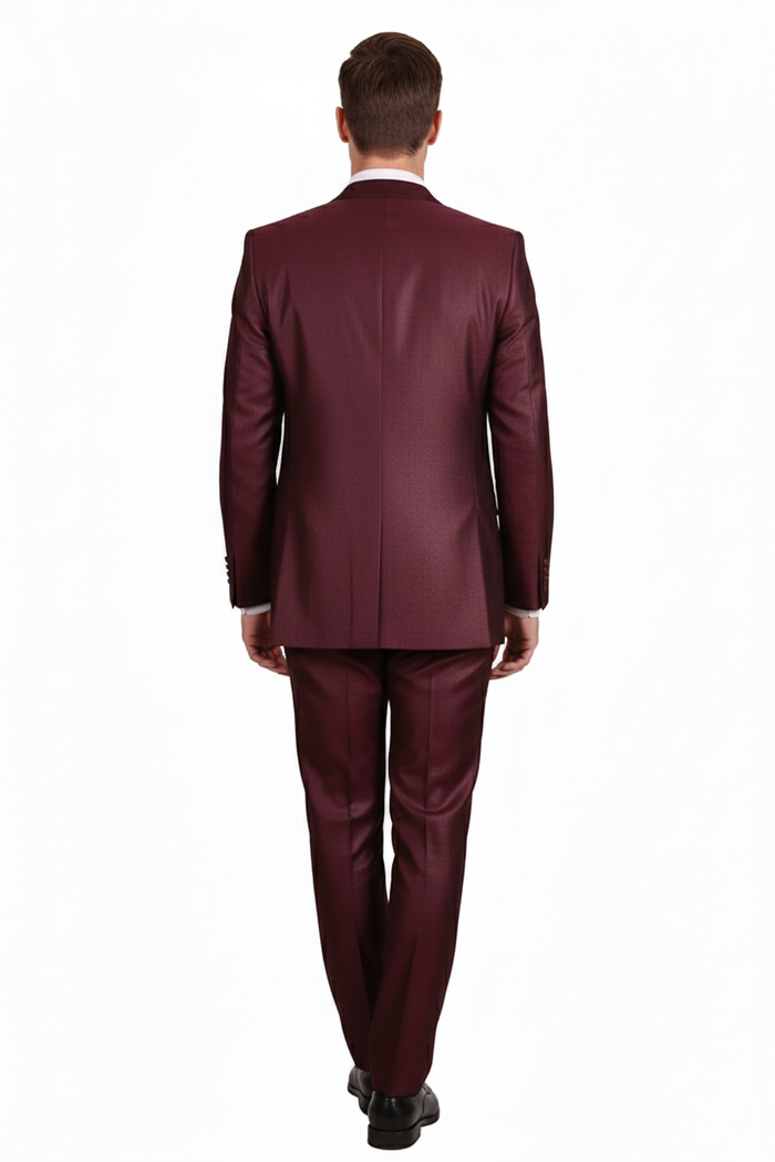 Men’s Burgundy 3-Piece Suit