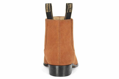 Men’s Camel Genuine Suede Charro Leather Short Boots