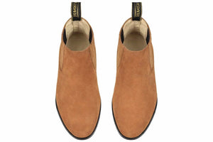 Men’s Camel Genuine Suede Charro Leather Short Boots