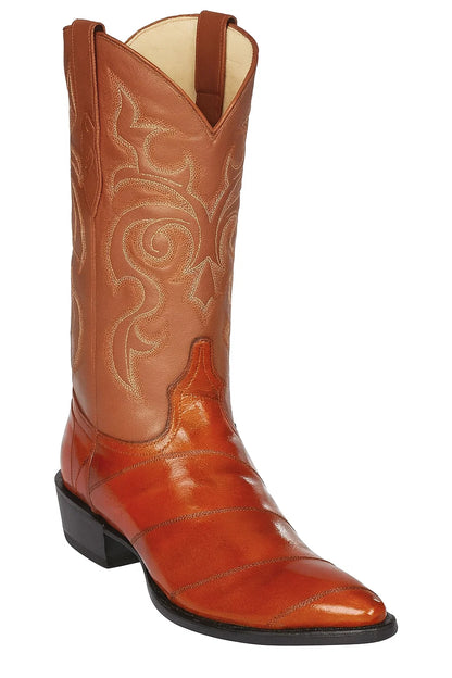 Men’s Cognac Eel Skin Cowboy Boots