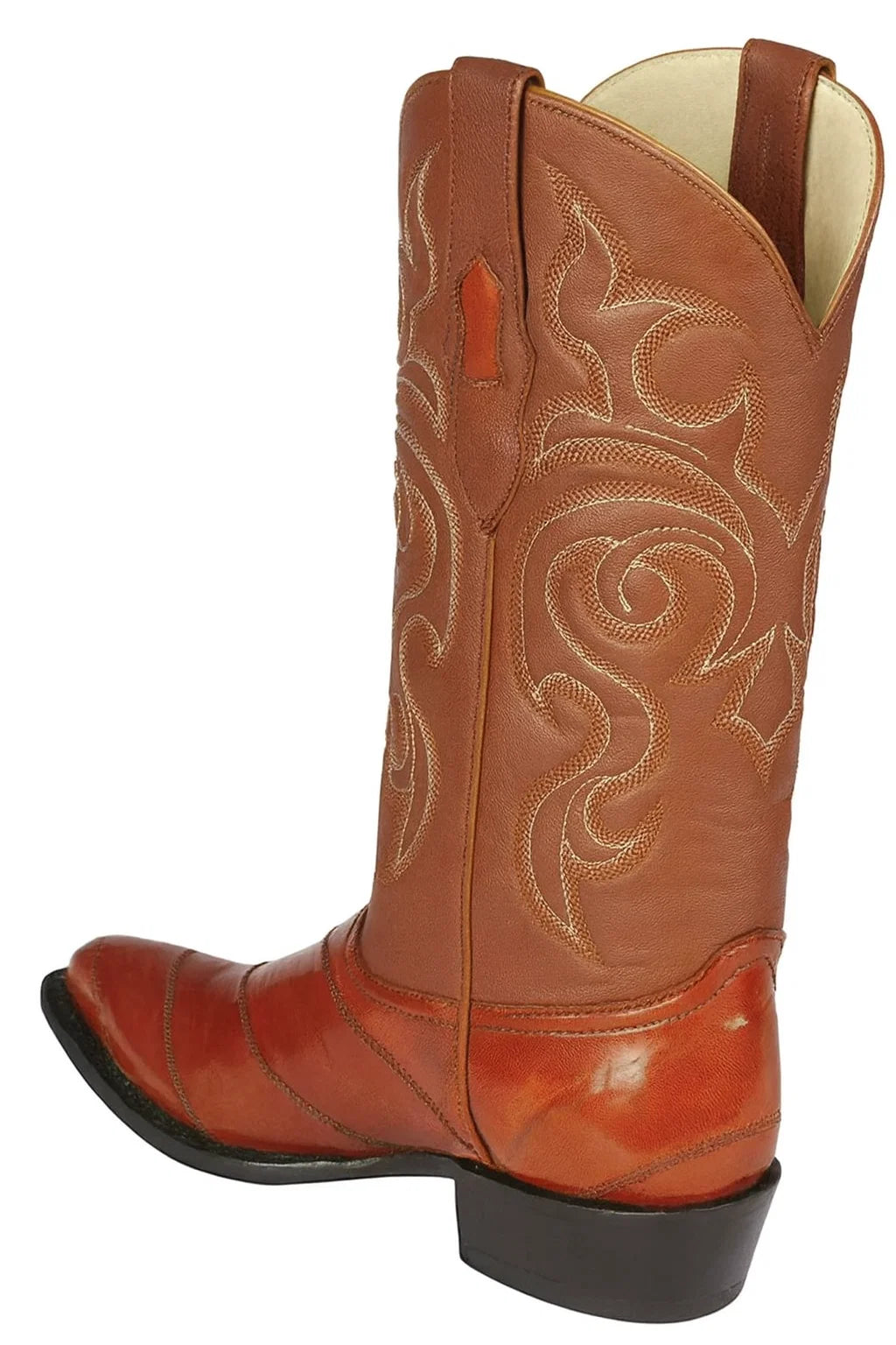 Men’s Cognac Eel Skin Cowboy Boots