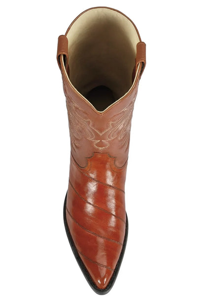 Men’s Cognac Eel Skin Cowboy Boots 